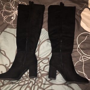 Black knee high boots